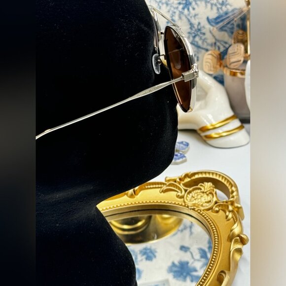 🆕 ALEXANDER MCQUEEN 🧿 NWOT AM0373S 001 Ruthenium Grey Aviator Sunglasses - Picture 13 of 16